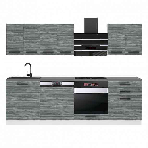 B BELINI GROUP KUCHYŇSKÁ LINKA Susan 240 cm, bez pracovních desek, Glamour dřevo