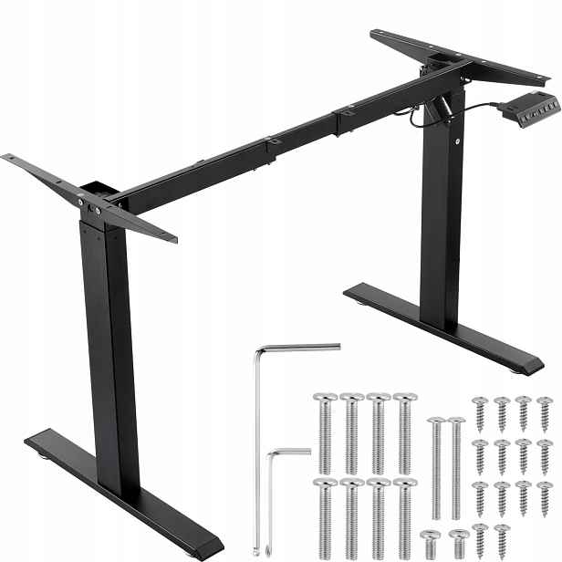 Elektrický nastavitelný stolní stojan černý 70-117 cm