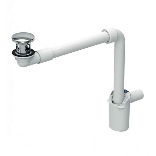 Geberit - Úsporný sifon pro umyvadla s přepadem, ClickClack, chrom 152.075.21.1