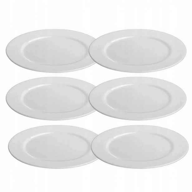 Profesionální talíř na oběd 23 cm Wilmax Bílý Porcelán sada 6 ks