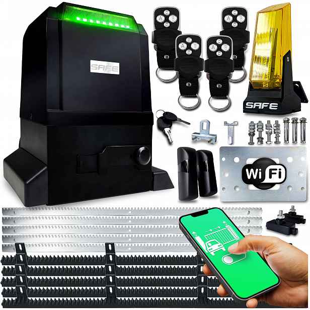 Set Pohon Pro Posuvné Brány 800 kg 4 ovladače 5 X Wifi automatová lišta