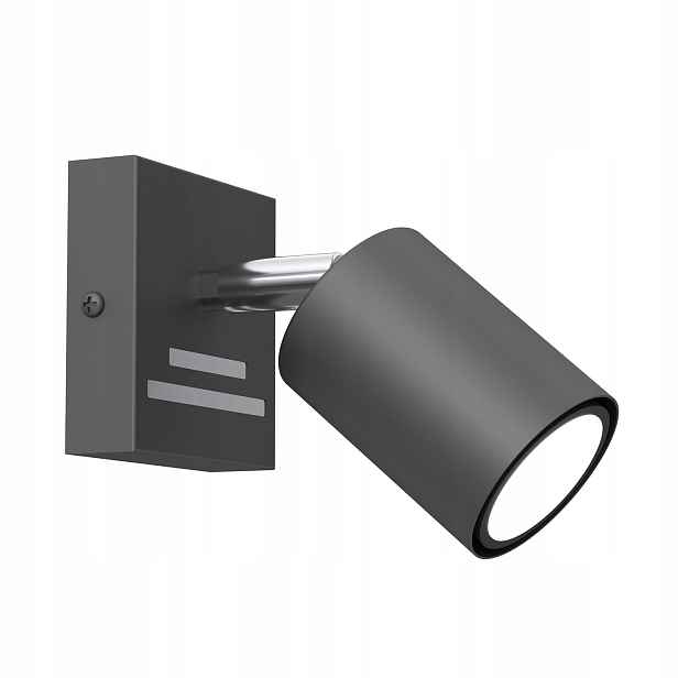 Stropní nástěnná lampa reflektorová, nastavitelná, tmavě šedý chrom Luminex