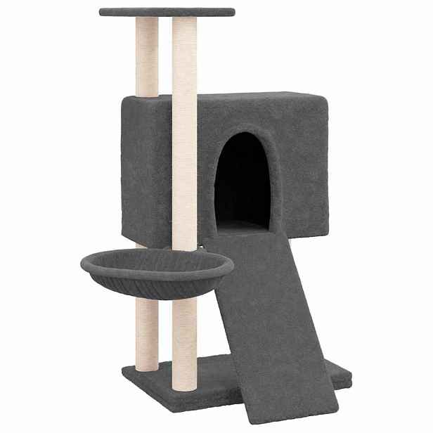 vidaXL Škrabadlo pro kočky se sisalovými sloupky tmavě šedé 96 cm