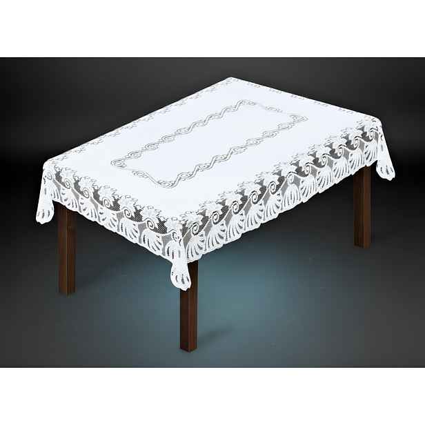Žakárový ubrus AGATA více rozměrů bílá MyBestHome Rozměr: 180x130 cm