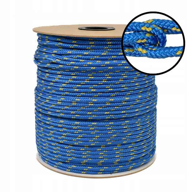 Polypropylenové lano Pletené lanko Silné Modré 14 mm 100M Šňůra
