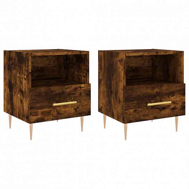 vidaXL Noční stolky 2 ks kouřový dub 40x35x47,5 cm kompozitní dřevo