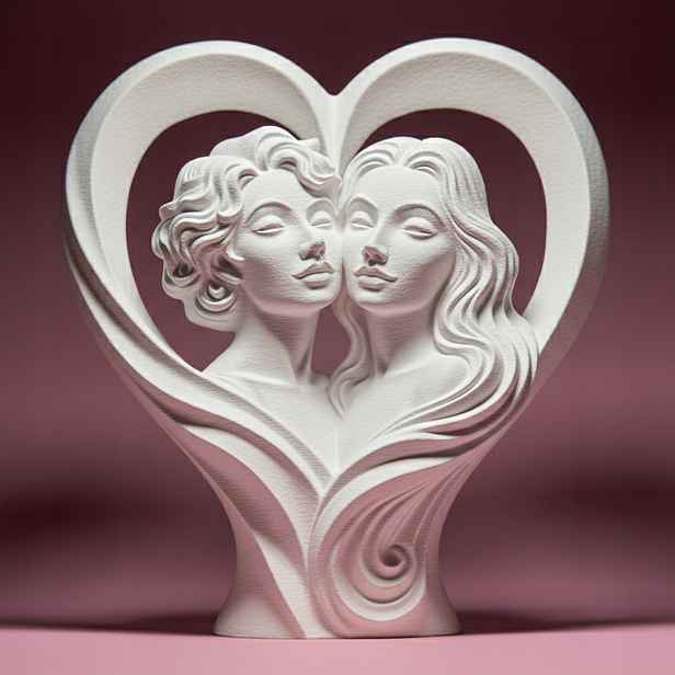 Dvě zamilované ženy Figurka Soška Dekorace 3D tisk 15 cm Valentýn