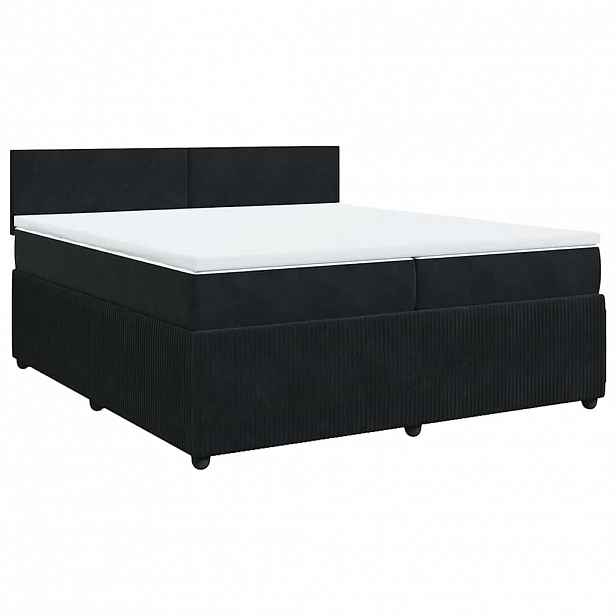 vidaXL Box spring postel s matrací černá 200x200 cm samet