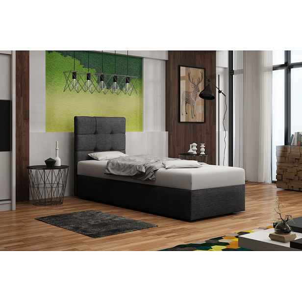 Čalouněná postel DELILAH 2 - 90x200, šedá