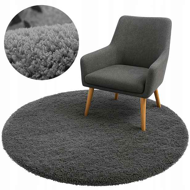 Koberec Kulatý Alpaca protiskluzový měkký moderní obývací pokoj 150x150