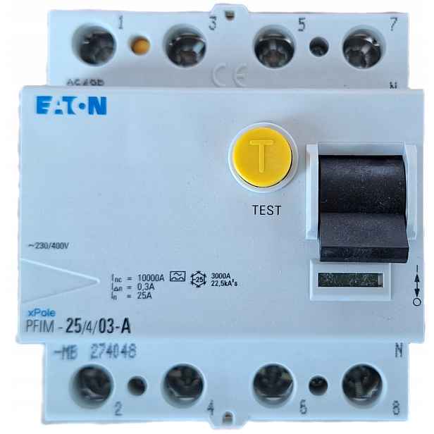 Proudový spínač Eaton xPole PFIM-25/4/0,03-A-MB 274048