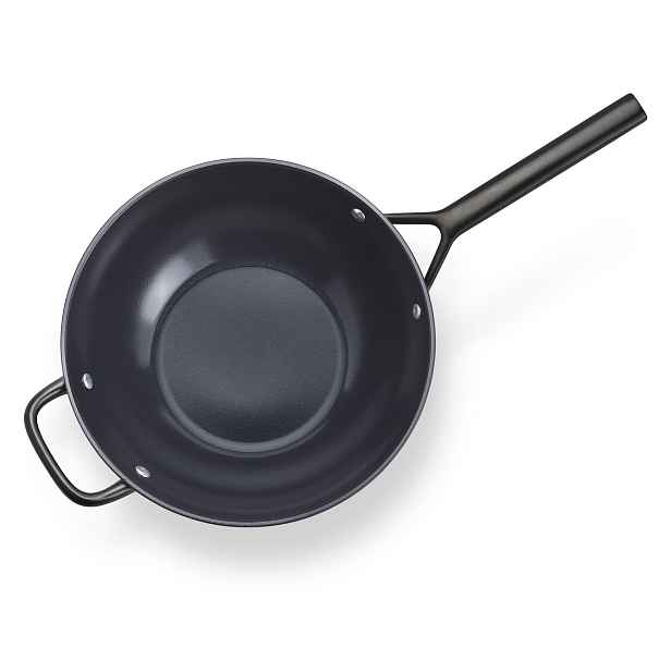 Zwilling Nepřilnavá wok pánev Milano s keramickým povrchem a skleněnou poklicí, Ø 30 cm, černá 1034370