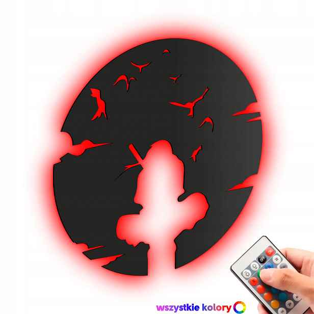 Dřevěný 3D obraz Anime Naruto Itachi Uchiha Nástěnná Noční Lampa Led