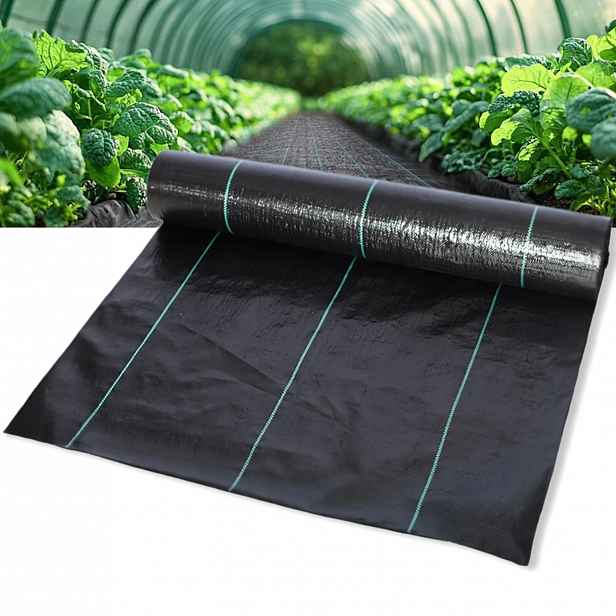 Agrotkanina Agrotextilie 2x25 m Černá Proti Plevelům 90 g Hrubá Podložka Černá