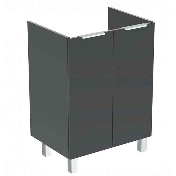 Ideal Standard Eurovit+ - Umyvadlová skříňka, 84x60x44 cm, 2 dvířka, panty L/P, lesklá šedá R0258TI