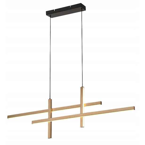 Moderní závěsná Led lampa Rabalux Severine, zlato-černá, 40 W