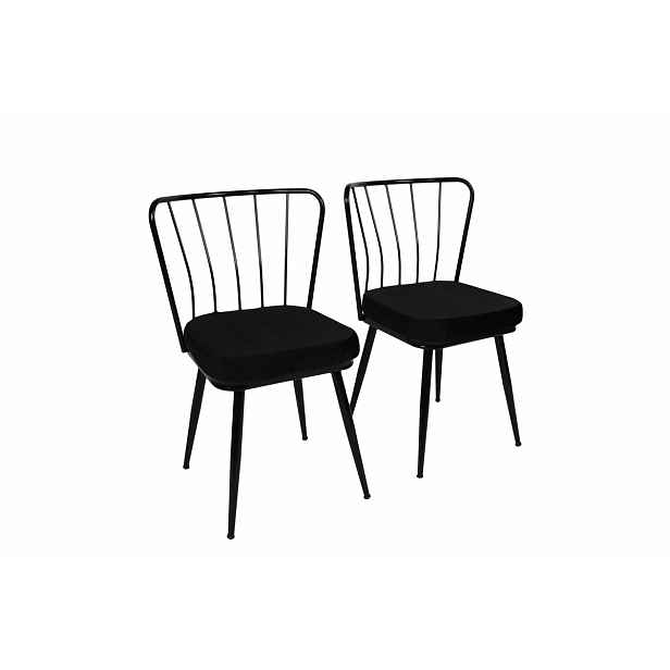 Sada jídelních židlí Yildiz Black and Black, 2 ks, 2 ks