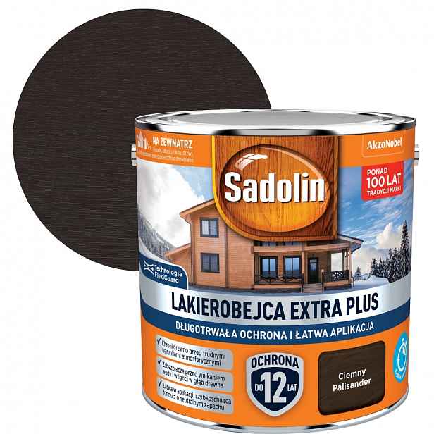 Sadolin Lakobejca Na Dřevo Extra Plus 2,5L Tmavý palisandr