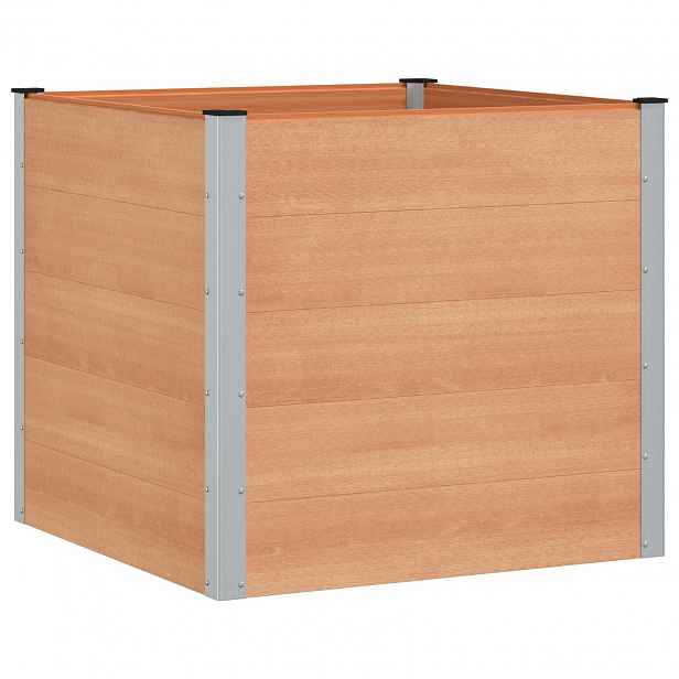 vidaXL Zahradní vyvýšený záhon Hnědá 100 x 100 x 91 cm WPC a hliník