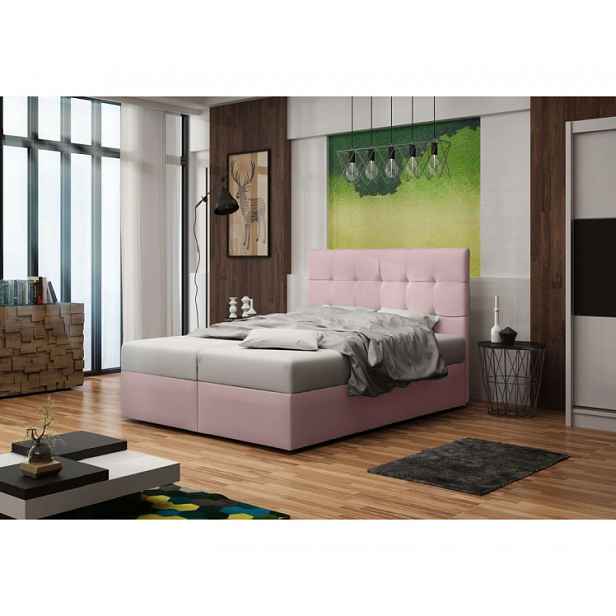 Čalouněná postel s úložným prostorem DELILAH 2 - 140x200, růžová