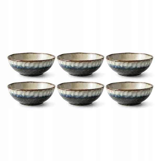Misky na polévku Keramické 18 cm Sada 6 ks Zeleno-šedé Ombres