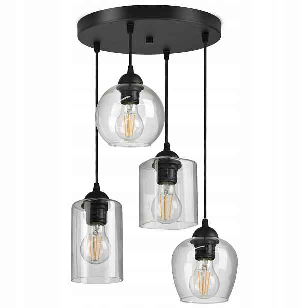 Skleněná závěsná lampa Stropní Svítidlo Geometrické stínítka