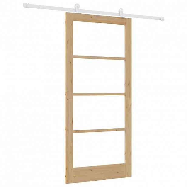vidaXL Posuvné dveře ORKDAL 93 x 202 cm Masivní borové dřevo a sklo