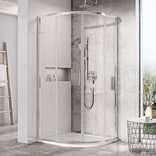 Sprchový kout čtvrtkruh 80x80x195 cm Ravak Blix Slim chrom lesklý X3BM40C00Z1