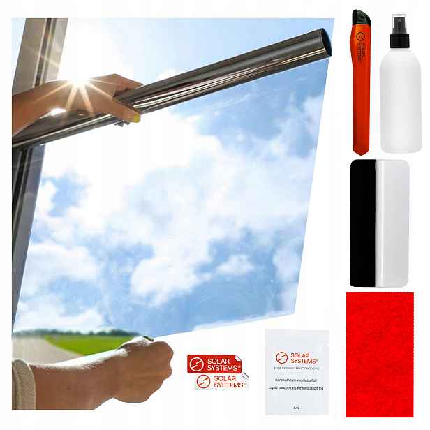 Venkovní benátské Zrcadlo s ochrannou Fólie proti slunci 50x350 cm Termoizolační