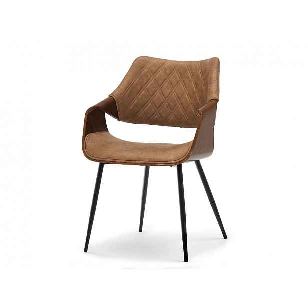 Designová jídelní židle NENET - hnědá / ořech / černá