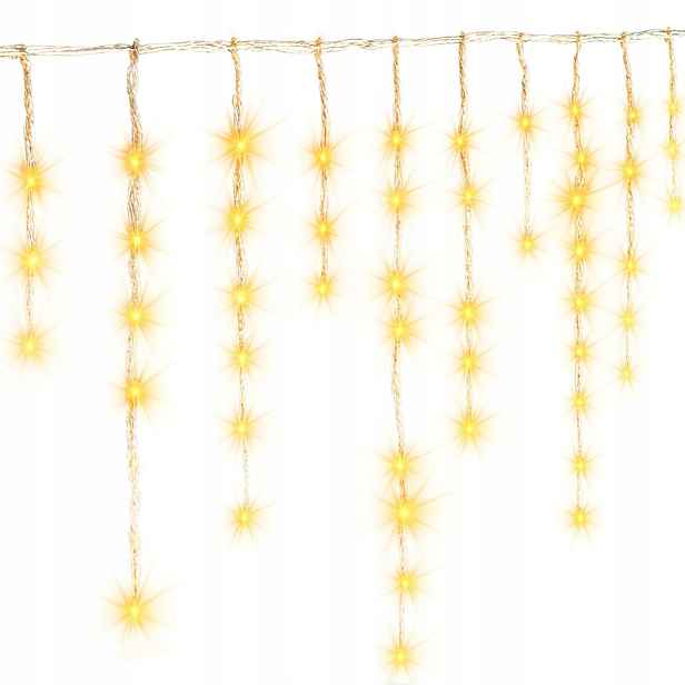 Světelný Závěs 10 M 600 Led Teplá Bílá S Časovačem Vánoce Na Zahradu Balkon