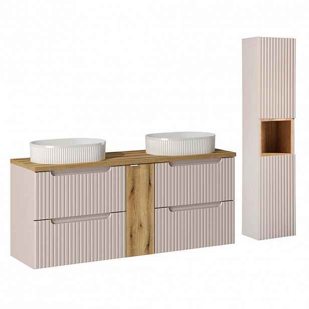 Petits-meubles KOUPELNOVÝ NÁBYTEK 140.4cm Riva 2er-Set Kašmír