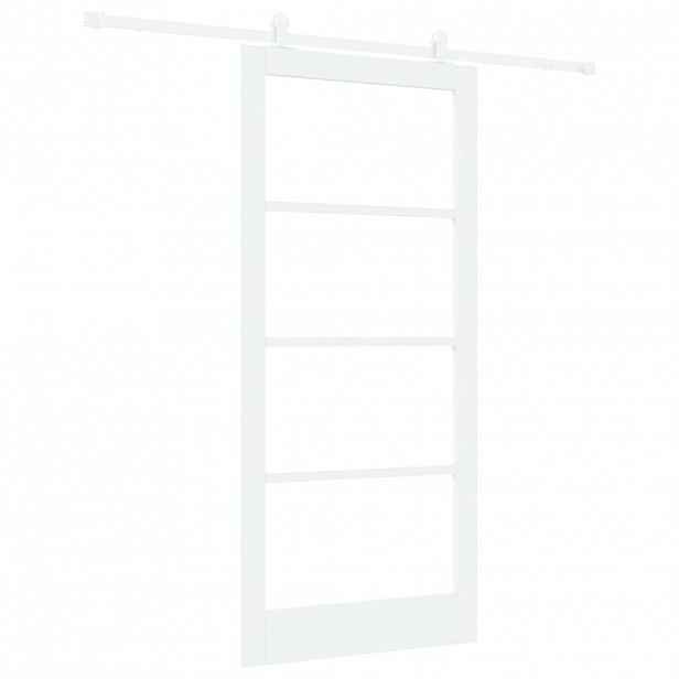 vidaXL Posuvné dveře ORKDAL 93 x 202 cm Masivní borové dřevo a sklo