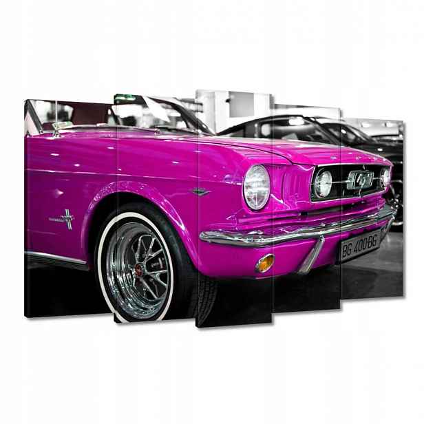 Obrazy 100x60 Růžový Ford Mustang