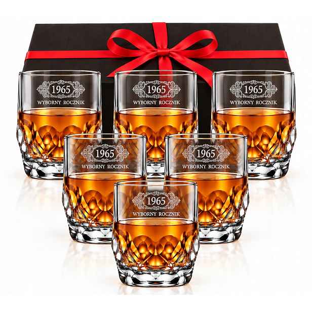 Sada 6 křišťálových sklenic na whisky 350 ml Dárek Narozeniny pro něj