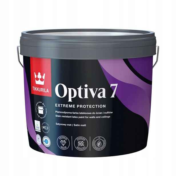 Tikkurila Barva na stěny a stropy Optiva Satin Matt 7 Baza "C" bílá 2.7L