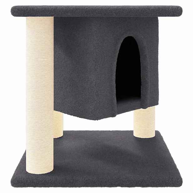 vidaXL Škrabadlo pro kočky se sisalovými sloupky tmavě šedé 37 cm