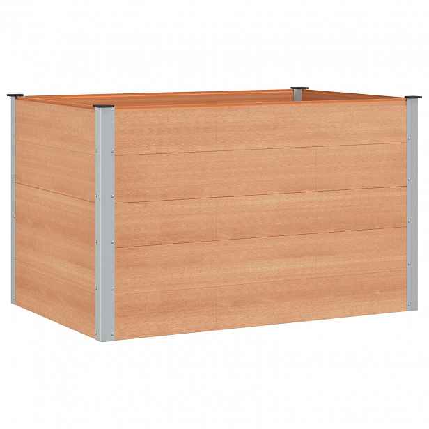 vidaXL Zahradní vyvýšený záhon Hnědá 150 x 100 x 91 cm WPC a hliník