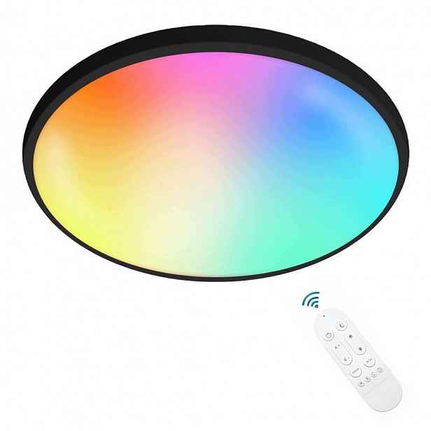 Lampa Stropní Svítidlo Led Rgb Černá Cct 2700K-6500K Wifi Dálkový Ovladač Rf Aplikace