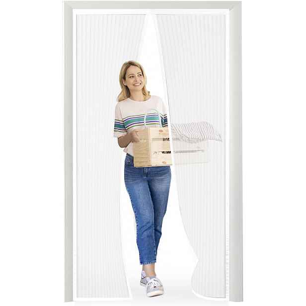 Moskytiéra na dveře 100 x 200 cm bílá s samolepicí upevněním