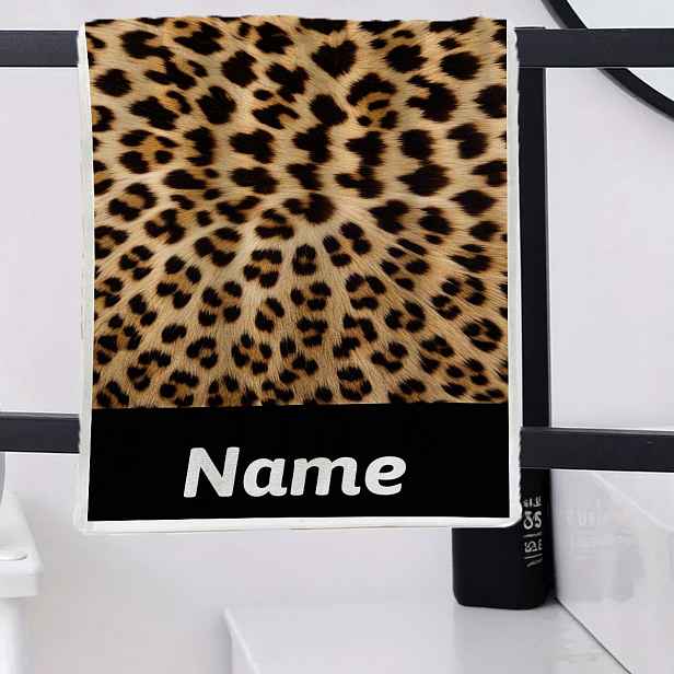 TEMU 1 ks, Ručník s leopardím potiskem, Cestovní nezbytnost, Ručník s vlastním textem, Personalizovaný ručník se jménem, Ručník s kresleným anime,
