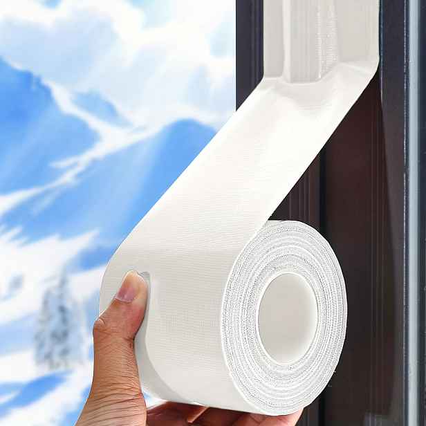TEMU 60m Extra Dlouhá Odolná Těsnicí Páska na Okna - Voděodolná PVC Izolační Páska, Vhodná pro Klimatizace, Ventilační Mřížky, Potrubí, Okna - Bez