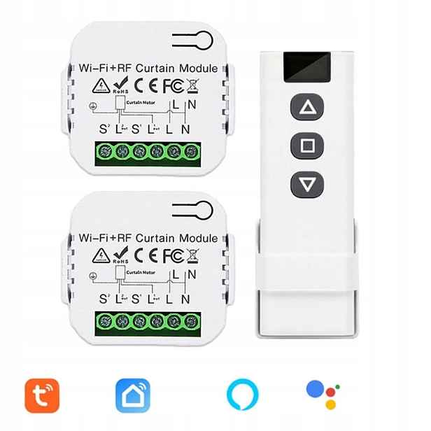 2x Ovladač pro rolety a žaluzie Úhel náklonu Lamely WiFi dálkové ovládání RF433