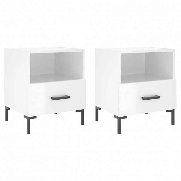 vidaXL Noční stolky 2 ks lesklé bílé 40x35x47,5 cm kompozitní dřevo