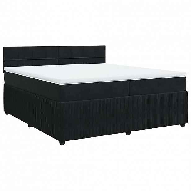 vidaXL Box spring postel s matrací černá 200x200 cm samet