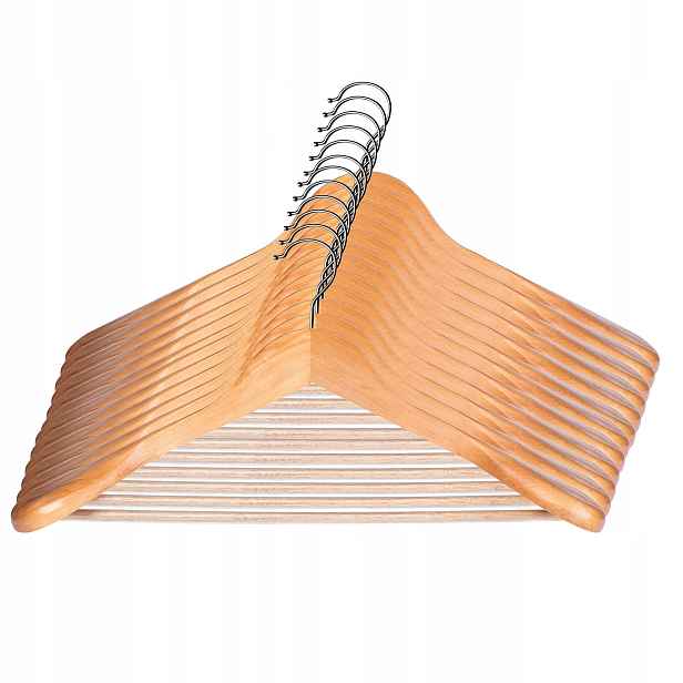 Dřevěný Věšák Na Oblečení Do Skříně, Set 12x