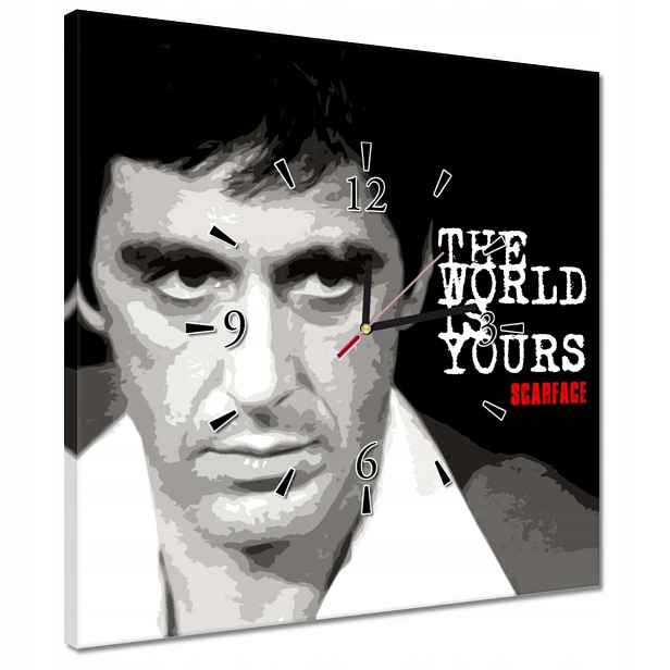 Hodiny 40x40 The World Is Yours Pacino