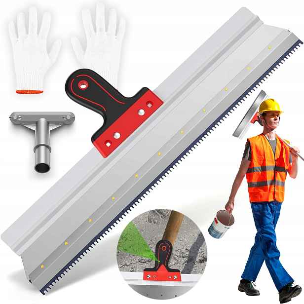 Nerezová Fasádní Stěrka 560 MM Na Sádru S Ozubeným Ostřím