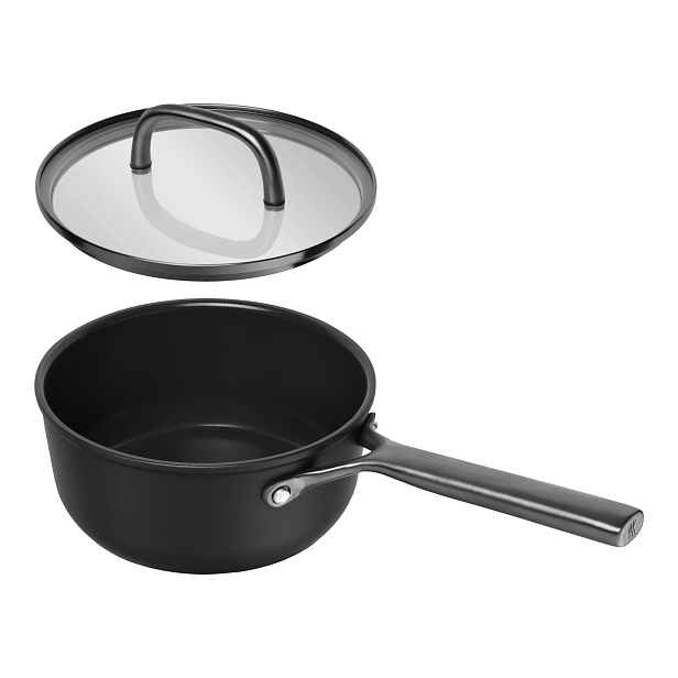 Zwilling Nepřilnavý rendlík Milano s keramickým povrchem a skleněnou poklicí, Ø 18 cm / 2,8 l, černá 1035051