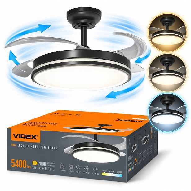 stropní svítidlo Led s ventilátorem Stropní ventilátor Stropní Svítidlo 3 barvy 106 cm